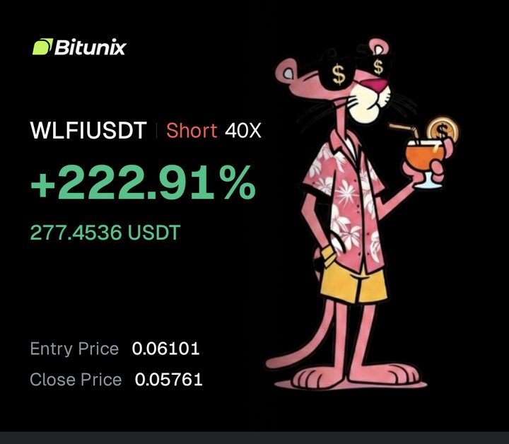 WLFIUSDT short closed +222.91%